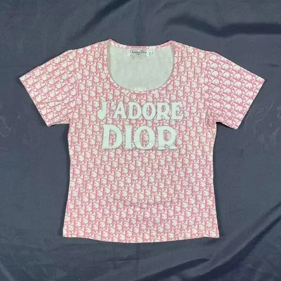 Christian Dior J’Adore John Galliano Era Number 1 Monogram Pink Top - Picture 2 of 6